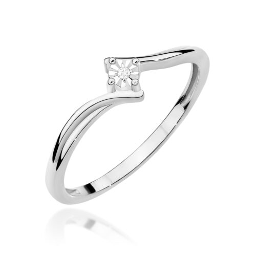 Pierścionek W0631 Diament 0,01ct białe złoto