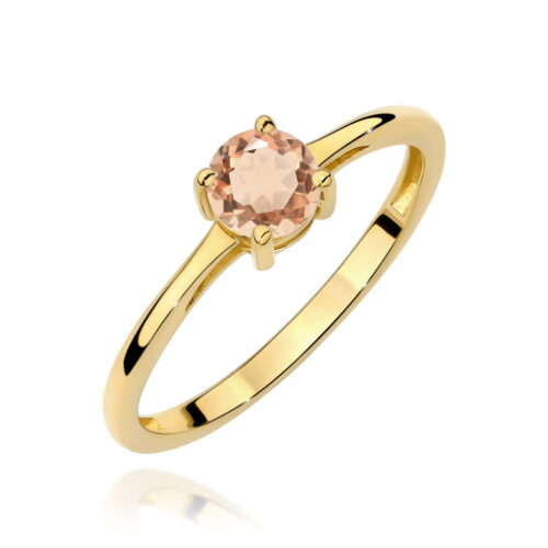 Pierścionek W0656 Morganit 0,40ct żółte złoto