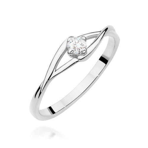 Pierścionek W0669 Diament 0,10ct białe złoto