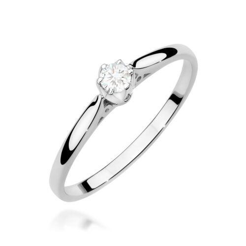 Pierścionek W0672 z diamentem 0,10ct białe złoto