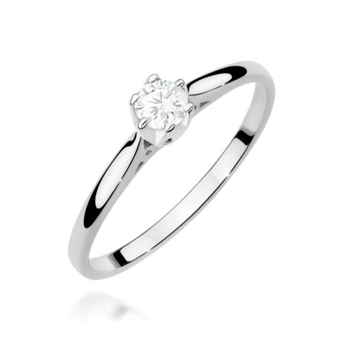 Pierścionek W0672 z diamentem 0,18ct białe złoto
