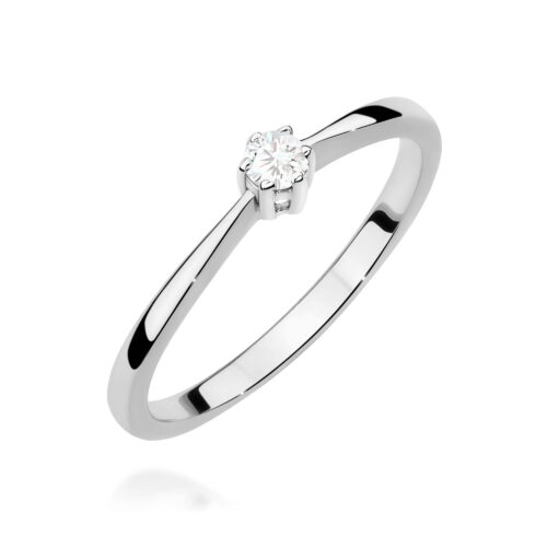 Pierścionek W0675 Diament 0,10ct białe złoto