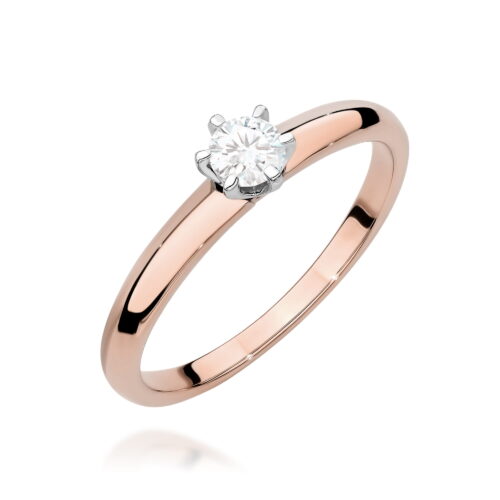 Pierścionek W0679 Diament 0,25ct różowe złoto