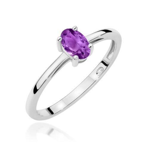 Pierścionek W0685 Ametyst 0,40ct białe złoto