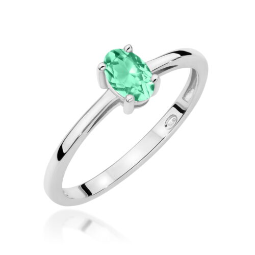 Pierścionek W0685 Szmaragd 0,40ct białe złoto