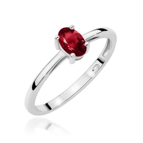 Pierścionek W0685 Granat 0,50ct białe złoto
