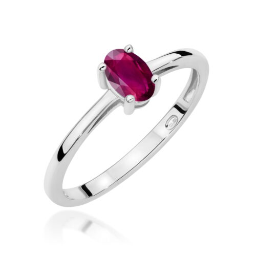 Pierścionek W0685 Rodolit 0,50ct białe złoto