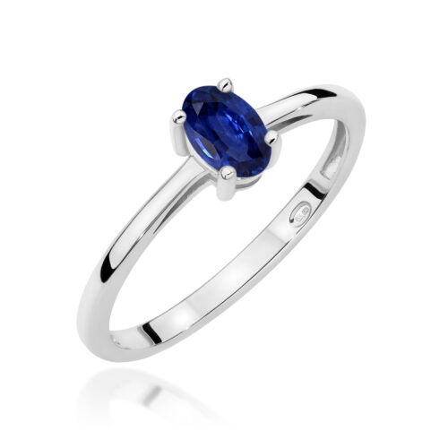 Pierścionek W0685 Szafir 0,70ct białe złoto