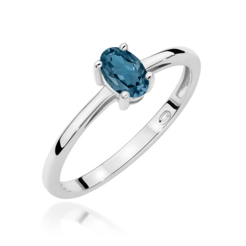 Pierścionek W0685 Topaz London Blue 0,50ct białe złoto