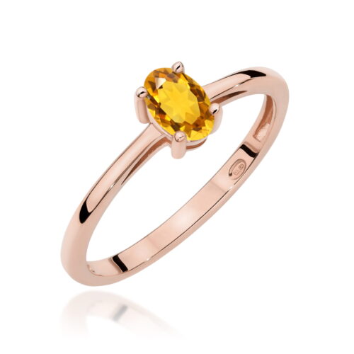 Pierścionek W0685 Cytryn 0,60ct różowe złoto
