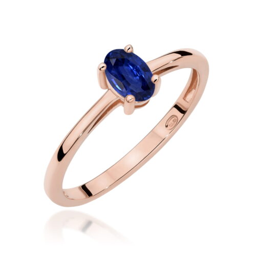 Pierścionek W0685 Szafir 0,70ct różowe złoto