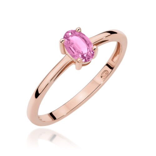 Pierścionek W0685 Szafir Różowy 0,45ct różowe złoto