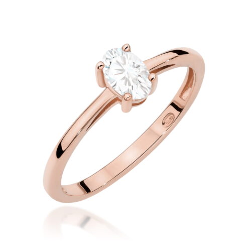 Pierścionek W0685 Szafir Biały 0,50ct różowe złoto