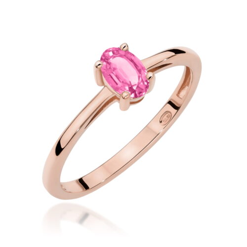 Pierścionek W0685 Topaz Różowy 0,50ct różowe złoto