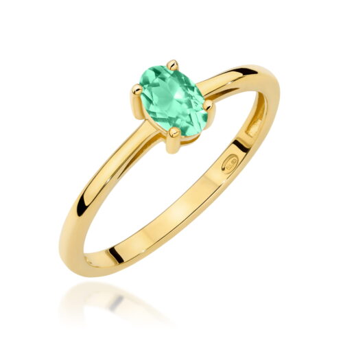 Pierścionek W0685 Szmaragd 0,40ct żółte złoto