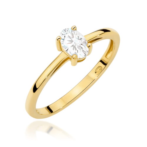 Pierścionek W0685 Diament Laboratoryjny 0,40ct żółte złoto