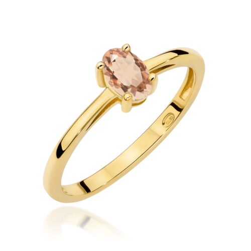 Pierścionek W0685 Morganit 0,40ct żółte złoto