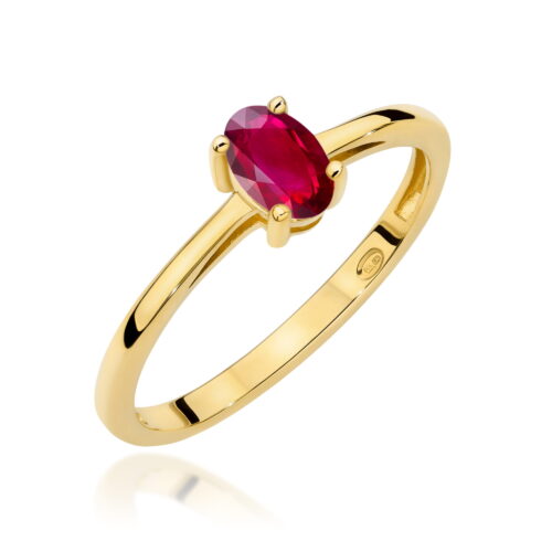 Pierścionek W0685 Rubin 0,60ct żółte złoto