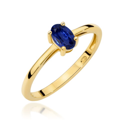 Pierścionek W0685 Szafir 0,70ct żółte złoto
