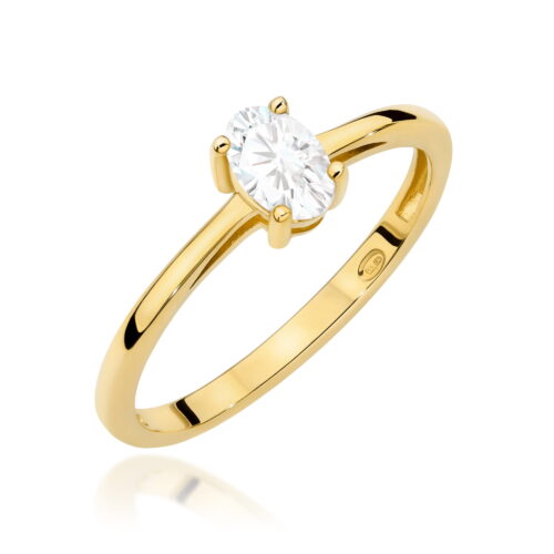 Pierścionek W0685 Szafir Biały 0,50ct żółte złoto