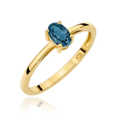 Pierścionek W0685 Topaz London Blue 0,50ct żółte złoto