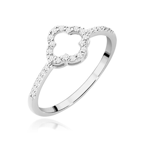 Pierścionek W0686 z diamentami żółte złoto