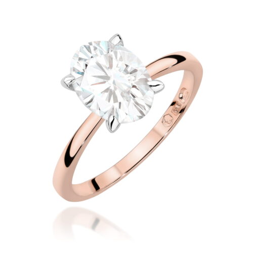 Pierścionek W0688 Diament Laboratoryjny 2,00ct różowe złoto
