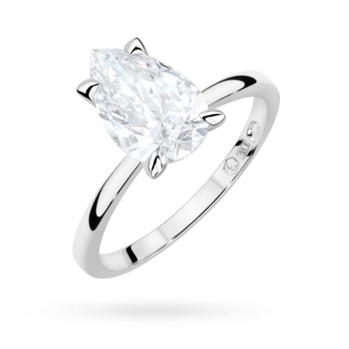 Pierścionek W0689 Diament Laboratoryjny 2,00ct białe złoto