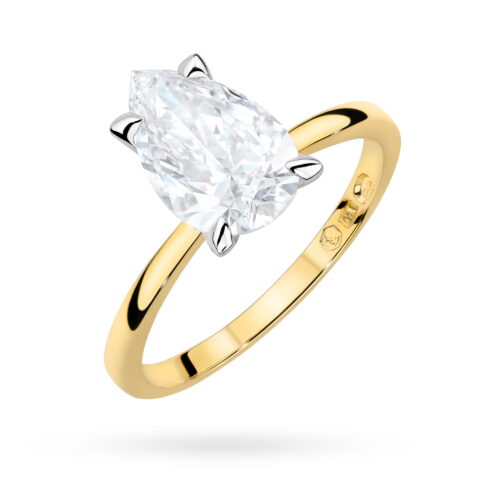 Pierścionek W0689 Diament Laboratoryjny 2,00ct żółte złoto