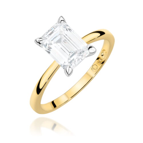 Pierścionek W0691 Diament Laboratoryjny 2,00ct żółte złoto