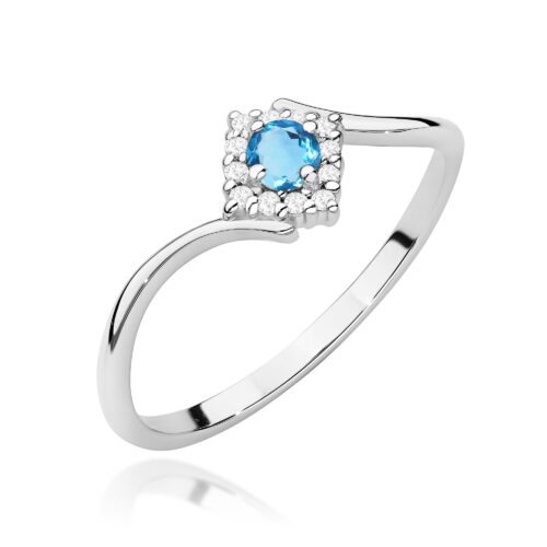 Pierścionek W0702 Topaz Swiss 0,15ct białe złoto