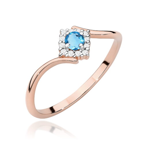 Pierścionek W0702 Topaz Swiss 0,15ct różowe złoto