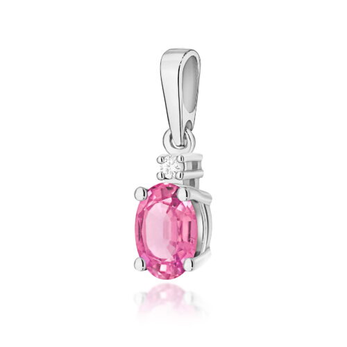 Zawieszka Z0001 Różowy Topaz 0,50ct białe złoto