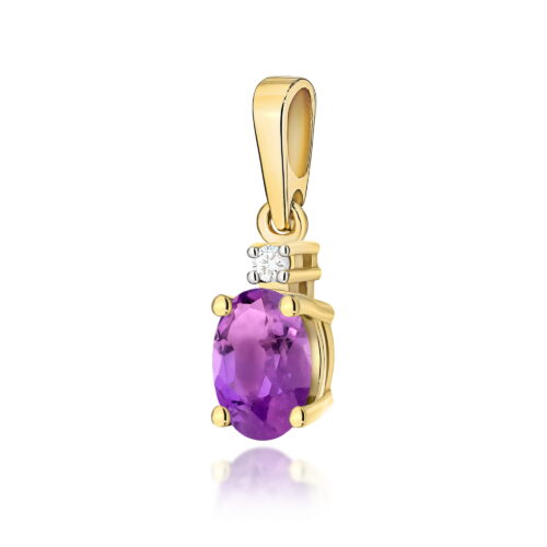Zawieszka Z0001 Ametyst 0,40ct żółte złoto