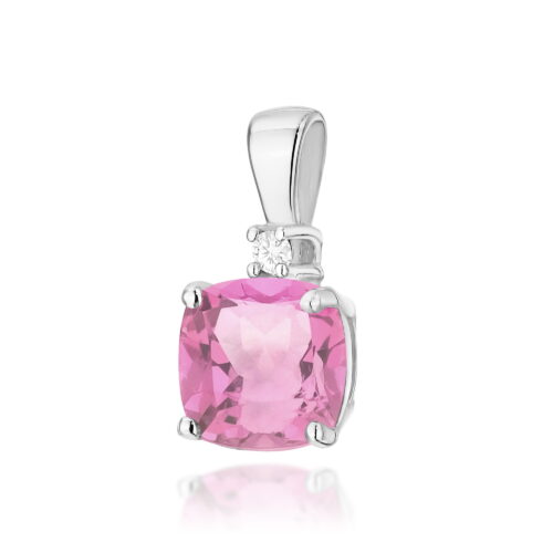 Zawieszka Z003 Różowy Topaz 1,10ct białe złoto