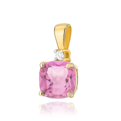 Zawieszka Z003 Różowy Topaz 1,10ct żółte złoto