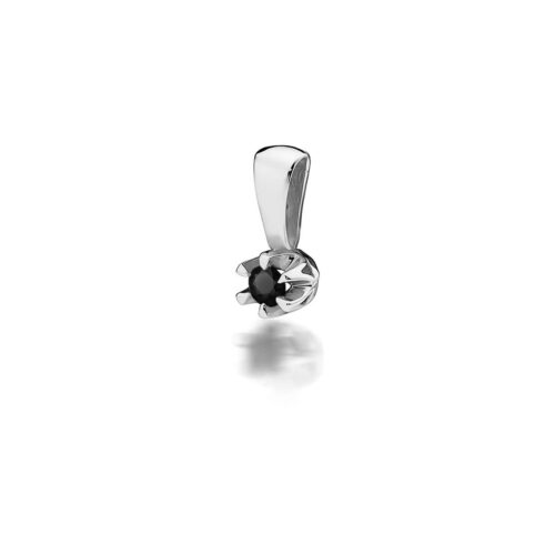 Zawieszka Z0032 Czarny Diament 0,12ct białe złoto