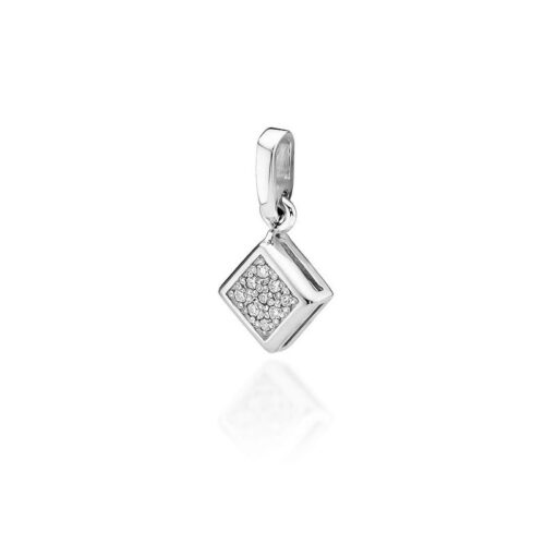 Zawieszka Z036 z diamentami białe złoto