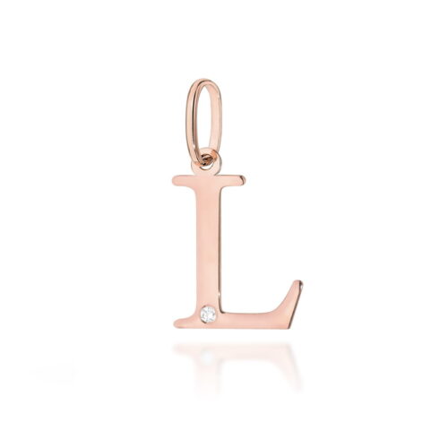 Zawieszka Z0069 Diament 0,005ct - litera L - różowe złoto
