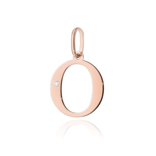 Zawieszka Z0069 Diament 0,005ct - litera O - różowe złoto