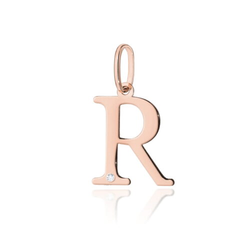 Zawieszka Z0069 Diament 0,005ct - litera R -  różowe złoto