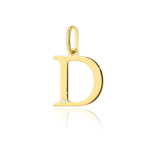 Zawieszka Z0069 Diament 0,005ct - litera D - żółte złoto