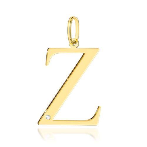 Zawieszka Z0070 Diament 0,005ct - litera Z - żółte złoto