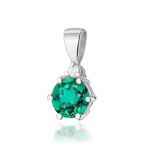 Zawieszka Z0076 Szmaragd 0,50ct białe złoto