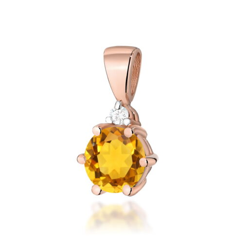 Zawieszka Z0076 Cytryn 0,50ct różowe złoto