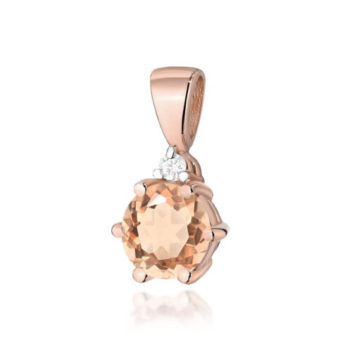Zawieszka Z0076 Morganit 0,40ct różowe złoto