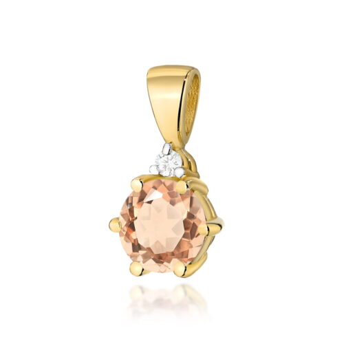 Zawieszka Z0076 Morganit 0,40ct żółte złoto