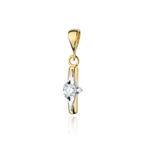 Zawieszka Z0088 Diament 0,08ct żółte złoto