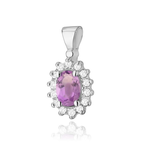 Zawieszka Z0182 Ametyst 0,40ct białe złoto