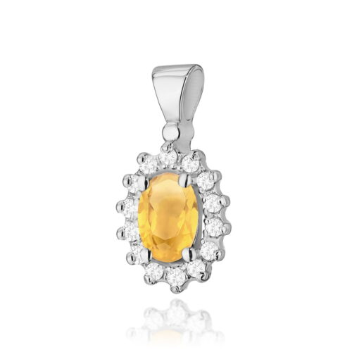 Zawieszka Z0182 Cytryn 0,60ct białe złoto